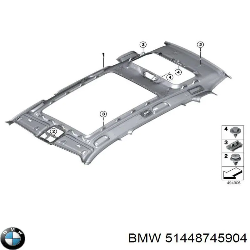 Обшивка даху BMW 51445A6B3C1 ціна, від 3400.73 USD
