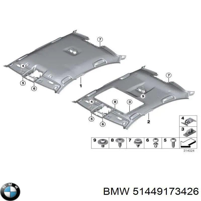 Обшивка даху BMW 51449173426 ціна, від 62.98 USD