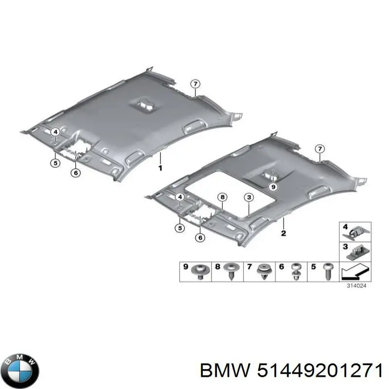 Обшивка даху BMW 51449201271 ціна, від 126.55 USD