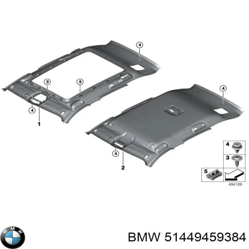 Обшивка даху BMW 51449459384 ціна, від 955.21 USD