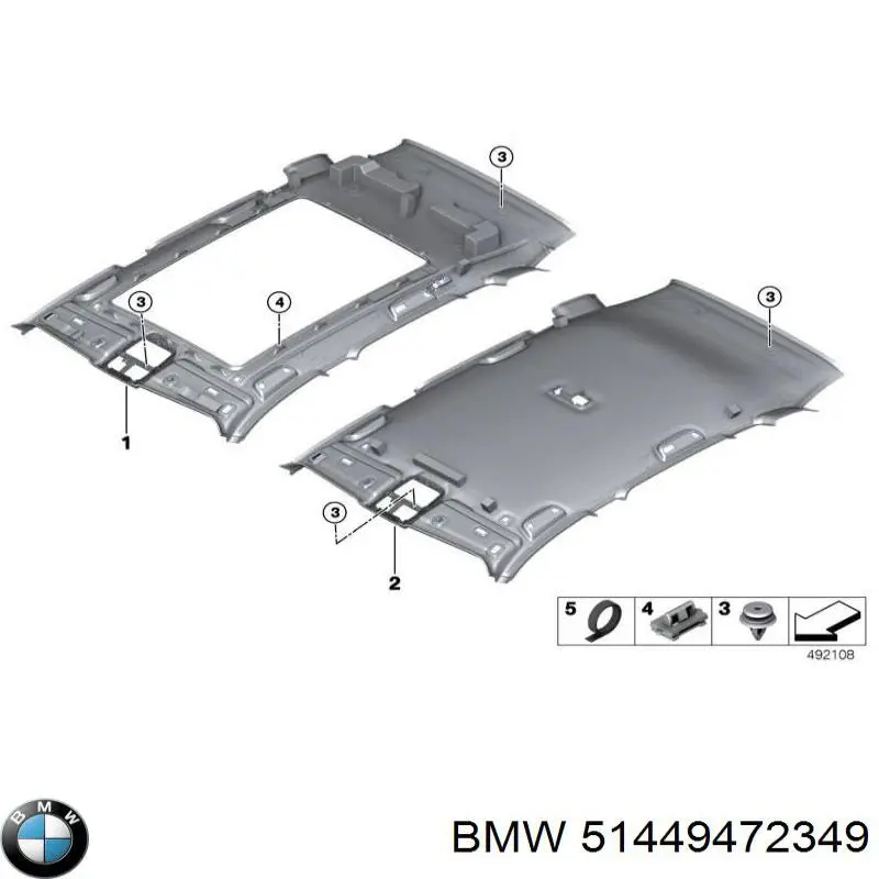 Обшивка даху BMW 51449472349 ціна, від 3480.06 USD