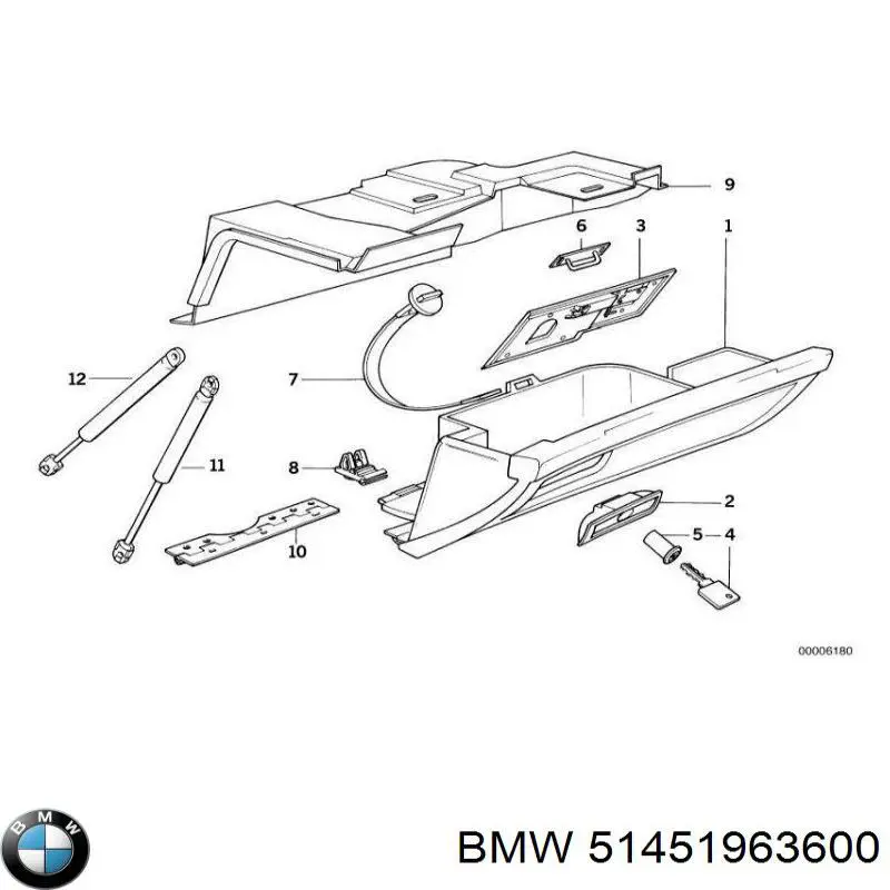 51451963600 BMW Ручка ящика рукавички