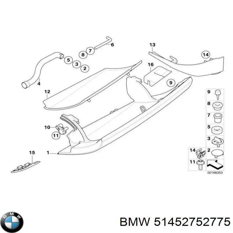 Накладка рульової колонки BMW 51452752775 ціна, від 6.36 USD