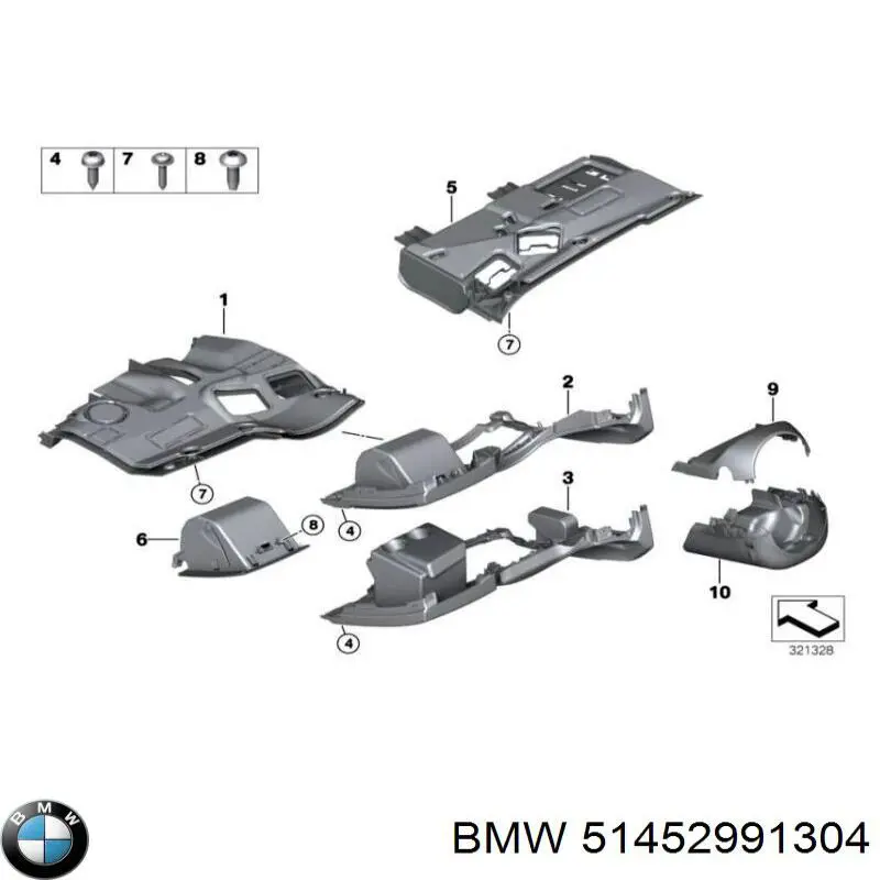 Захисний кожух кермового механізму BMW 51452991304 ціна, від 76.01 USD