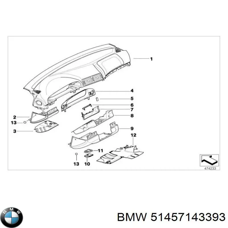 Купити 51457143393 BMW Приладова панель