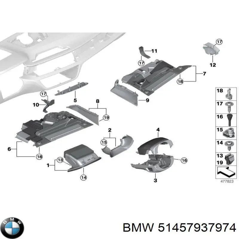 51457937974 BMW Панель передня "торпедо"