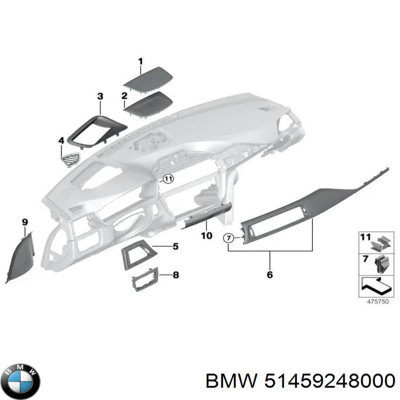 Передня панель BMW 51459248000 ціна, від 323.93 USD