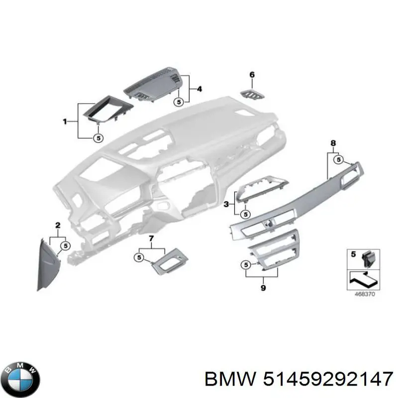 51459292147 BMW Кришка бічна панелі "торпедо", ліва
