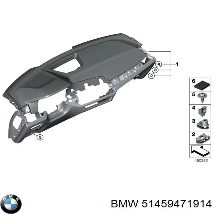Панель передня "торпедо" BMW 51459471914 ціна, від 854.94 USD