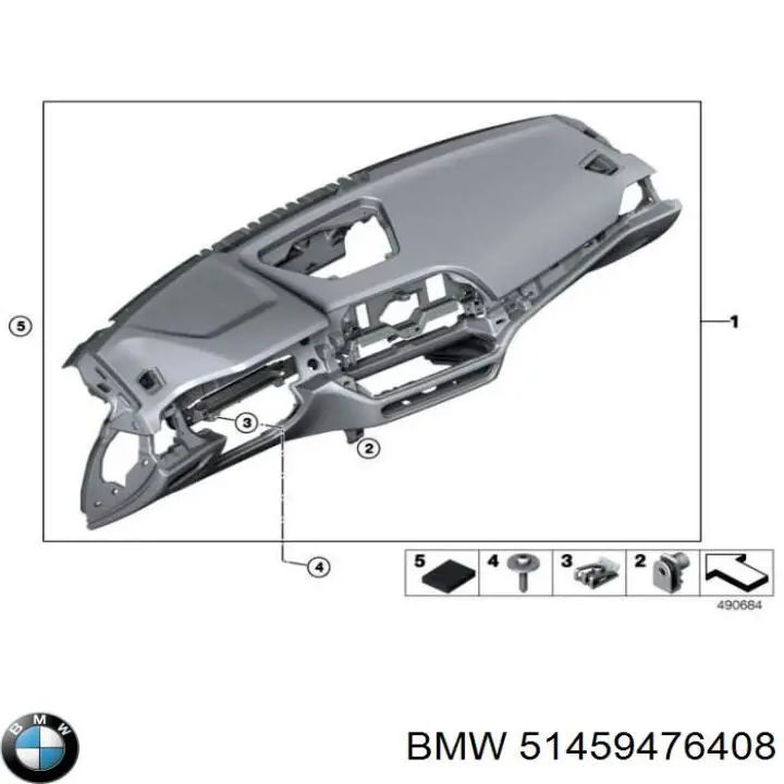 Панель приладів торпеди BMW 51459476408 ціна, від 2485.27 USD
