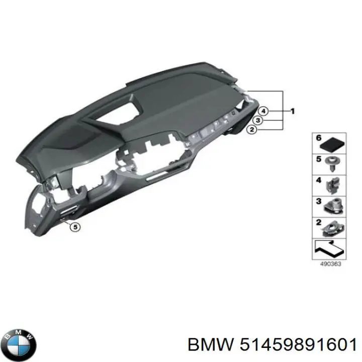 Панель приладів торпеди BMW 51459891601 ціна, від 3147.41 USD