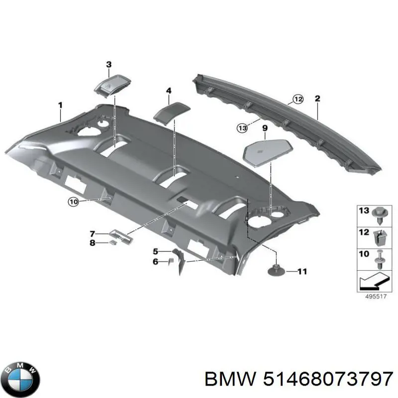 51468073797 BMW Полка салону, ззаду (багажного відсіку)
