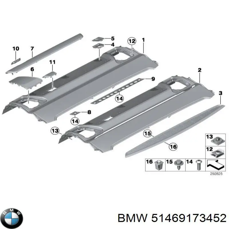 Полка салону, ззаду (багажного відсіку) BMW 51469173452 ціна, від 17.73 USD