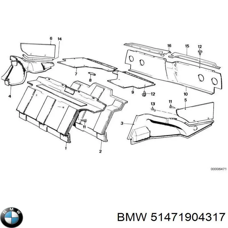 51471904317 BMW Пістон-кліп кріплення бризковика