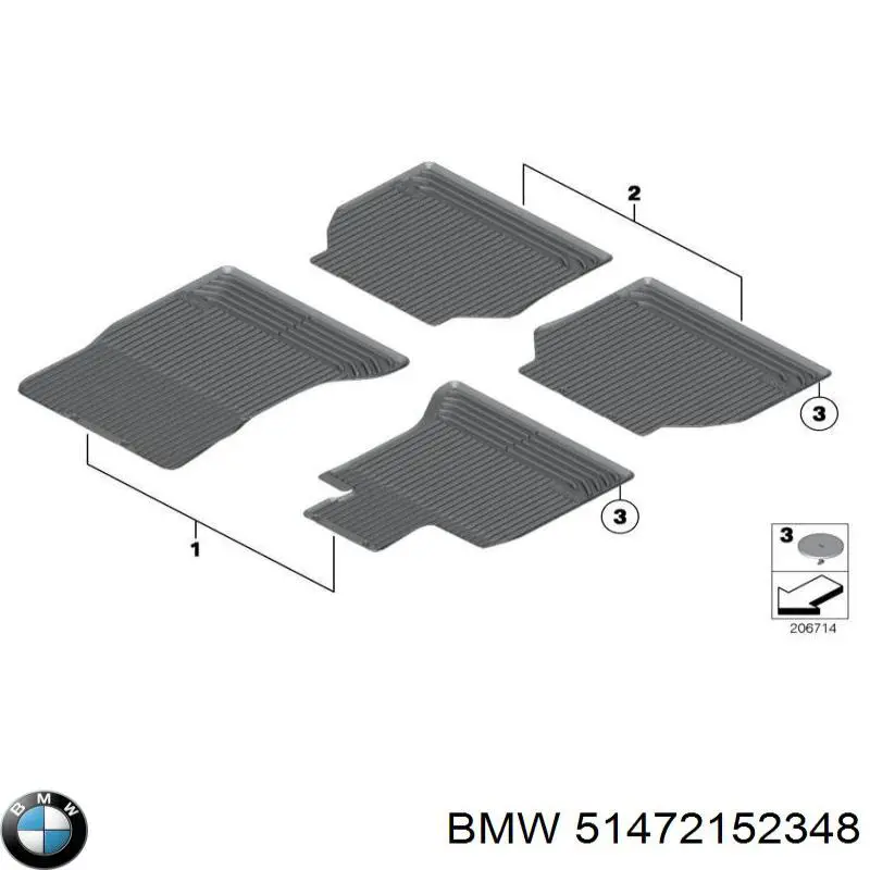 51472152348 BMW Гумові килимки передні