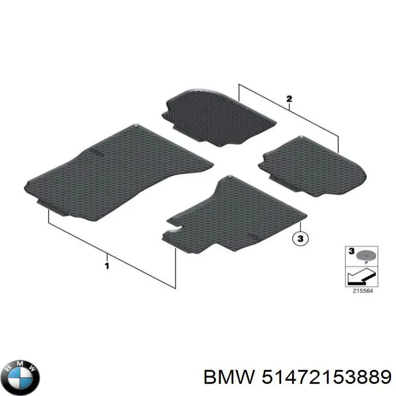Килимки в салон задні на BMW 5 (F10)