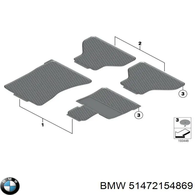 Купити 51472154869 BMW Килимки в салон передні