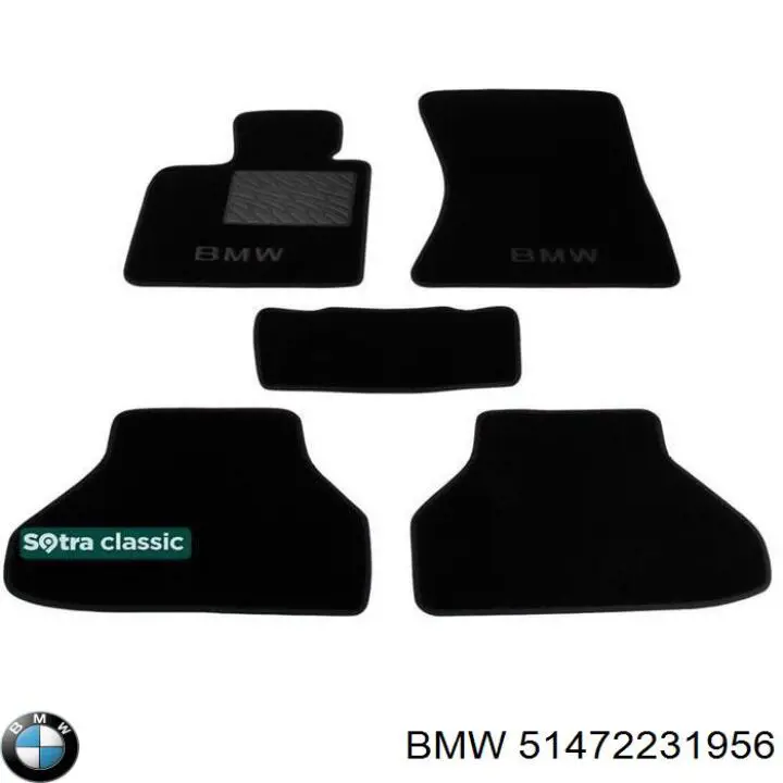 51472231956 BMW килимок задній, комплект 2 шт.