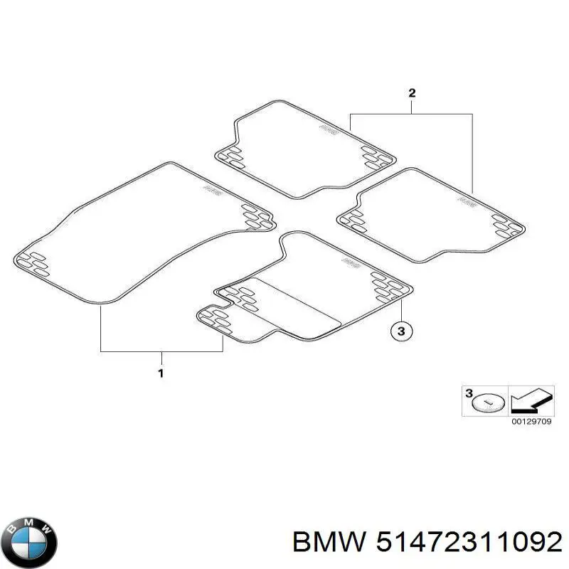 51472311092 BMW килимок передній, комплект 2 шт.