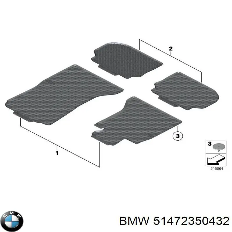 Купити 51472350432 BMW Килимки в салон передні