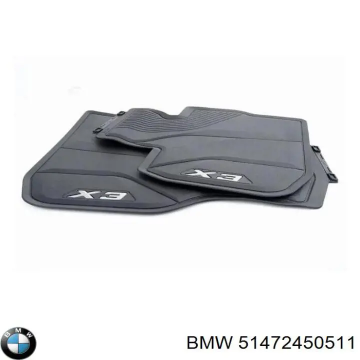 Килимок передній, комплект 2 шт. BMW 51472450511 ціна, від 128.09 USD