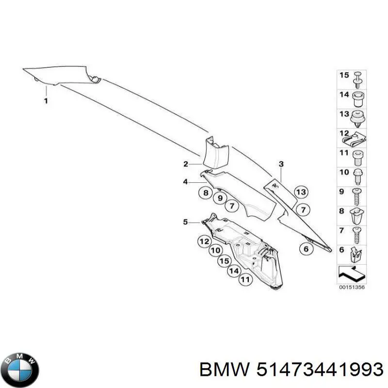 Купити 7147443710 BMW Пістон (кліп) кріплення обшивки дверей