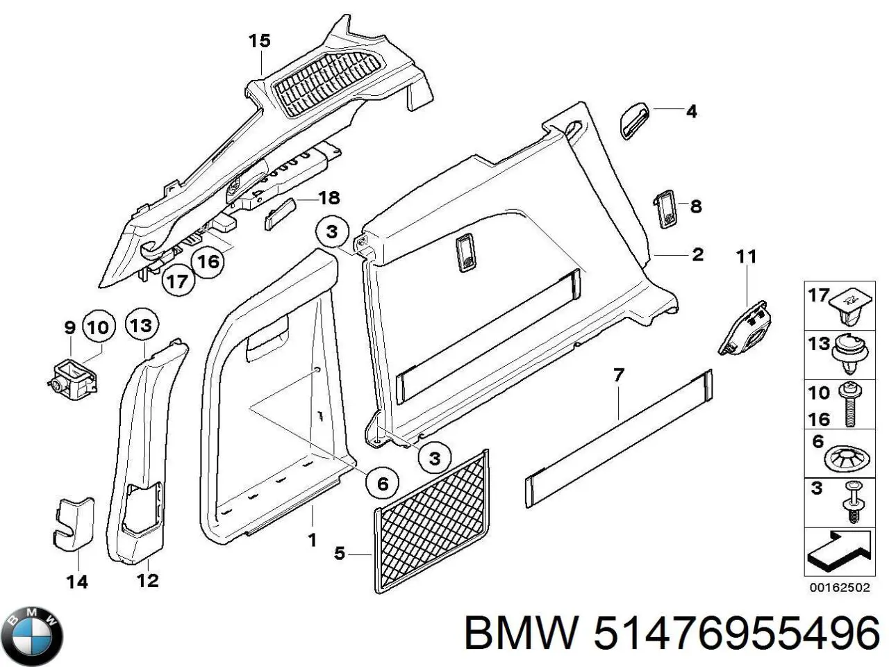  BMW 51476955496 ціна, від 45.35 USD