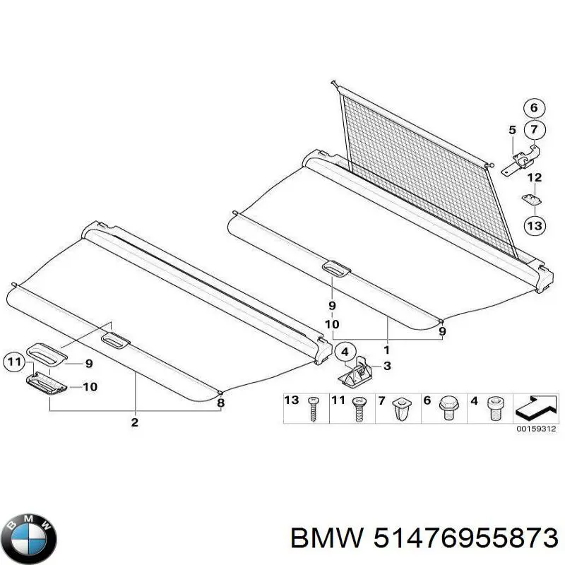 51476955873 BMW Шторка двері багажного відсіку