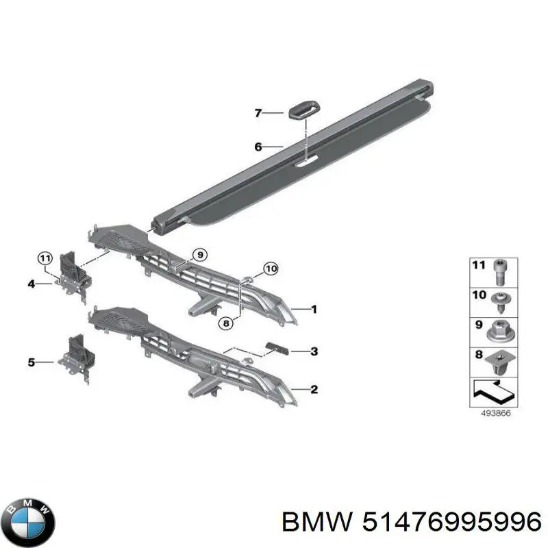 Шторка двері багажного відсіку BMW 51476995996 ціна, від 927.57 USD