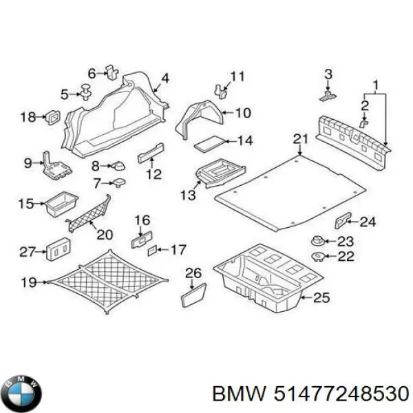 51477248530 BMW Сітка у багажник