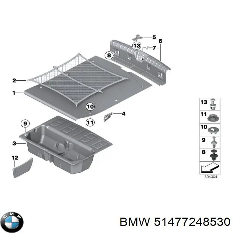 Сітка багажника BMW 51477248530 ціна, від 23.90 USD