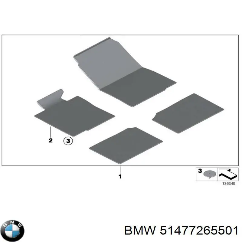 Комплект килимків BMW 51477316596 ціна, від 174.24 USD
