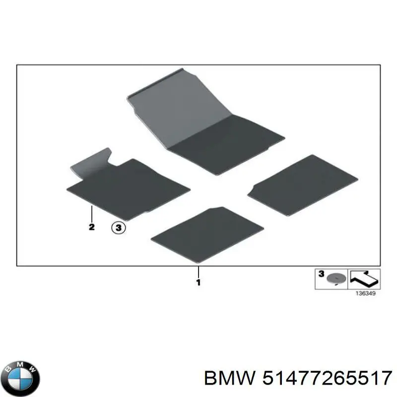 Комплект килимків BMW 51477316601 ціна, від 79.58 USD