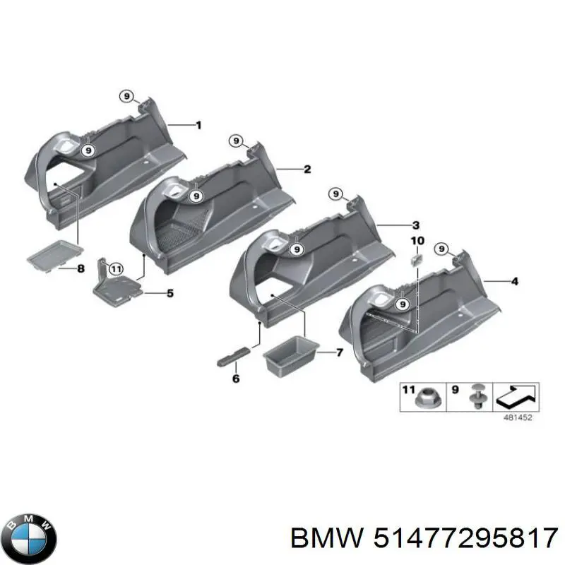 51477295817 BMW Лівий кронштейн переднього бампера