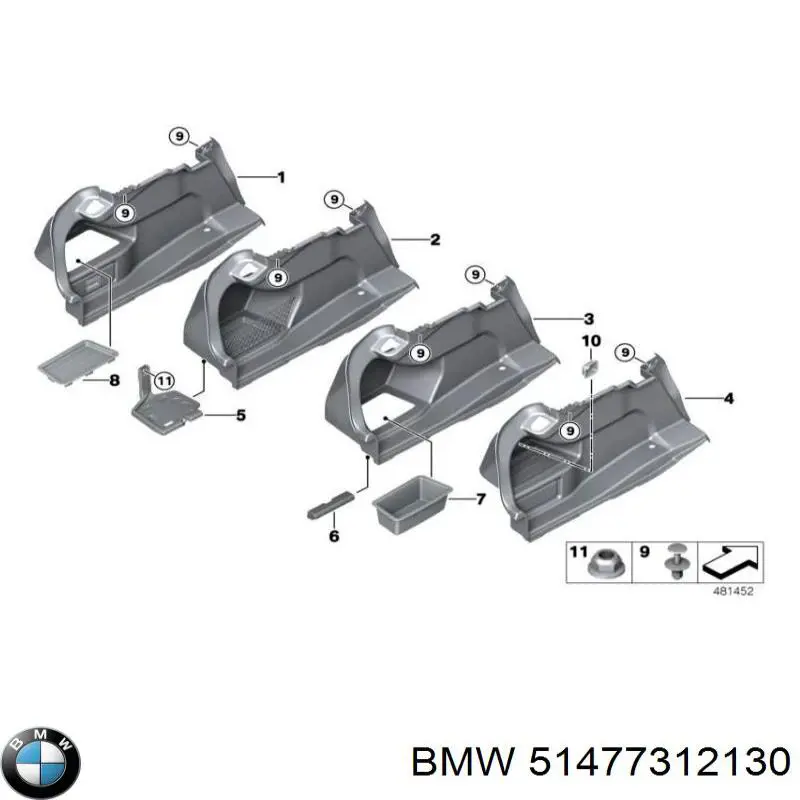 Купити 51477312130 BMW Кронштейн бампера переднього, лівий