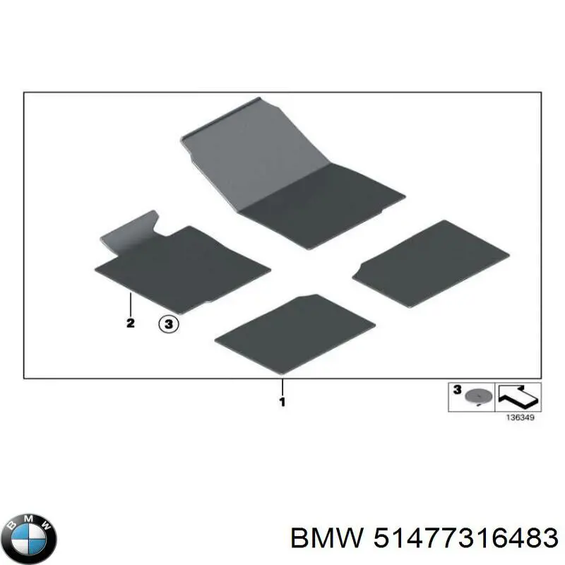 Комплект килимків BMW 51477316483 ціна, від 159.70 USD
