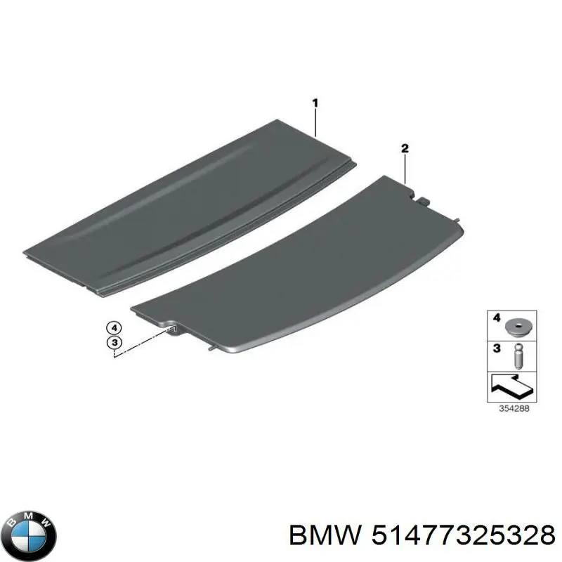 Полка салону, ззаду (багажного відсіку) BMW 51477325328 ціна, від 524.67 USD