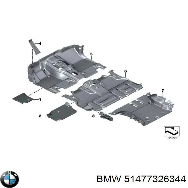 51477326344 BMW Покриття підлогове салону, переднє