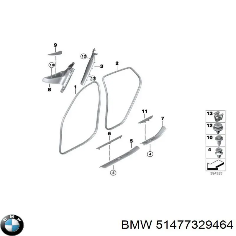Облицювання порогу внутрішня, передні праві BMW 51477329464 ціна, від 17.74 USD
