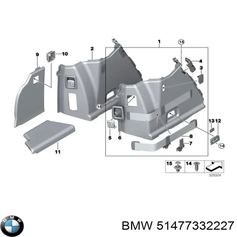 BMW 51477332227 ціна, від 92.55 USD