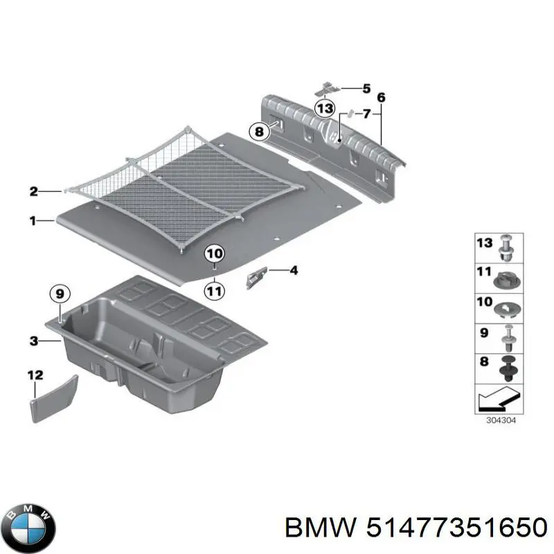 Облицювання задньої панелі багажника BMW 51477351650 ціна, від 6.23 USD