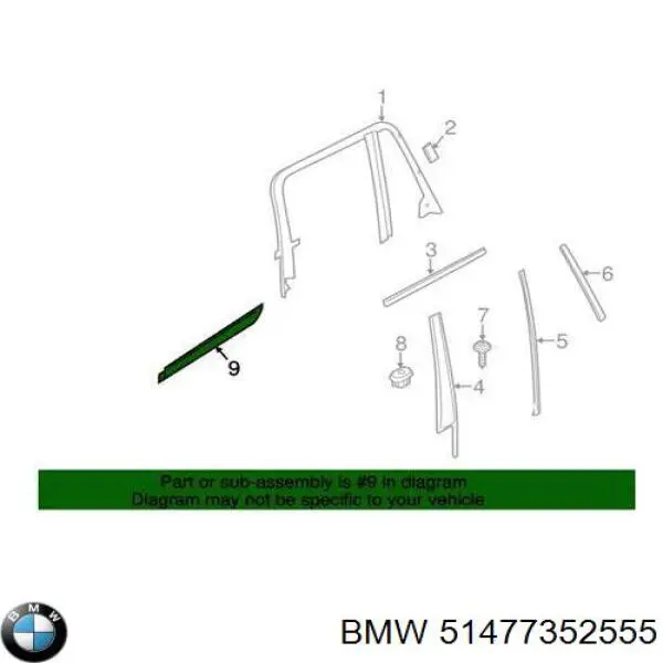 Накладка зовнішня (молдинг) порога, передня ліва BMW 51477352555 ціна, від 114.72 USD