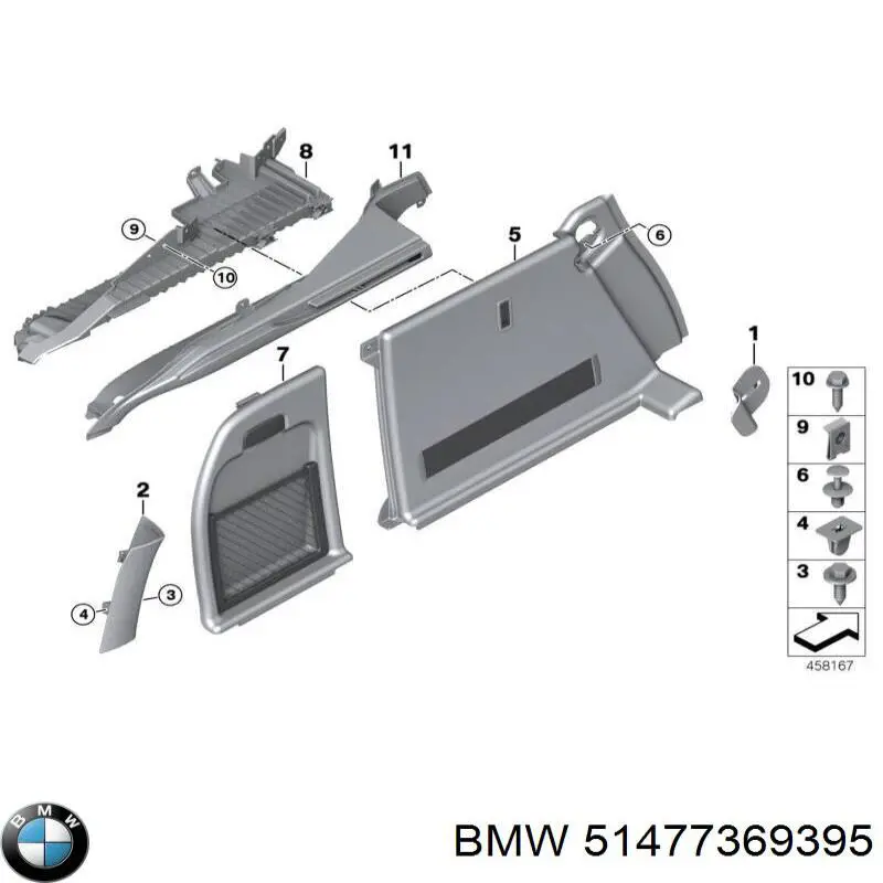 51477369395 BMW Облицювання багажного відсіку, ліва