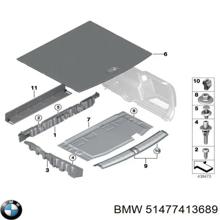 Купити 51477413689 BMW Ізоляція термошумовий задка кузова