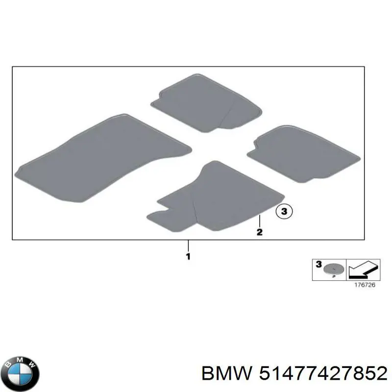 Комплект килимків BMW 51477427852 ціна, від 257.04 USD