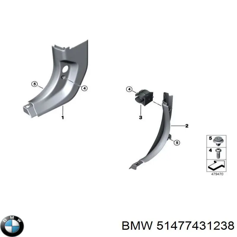 Обшивка стійки кузова внутрішня, передня права BMW 51477431238 ціна, від 25.19 USD