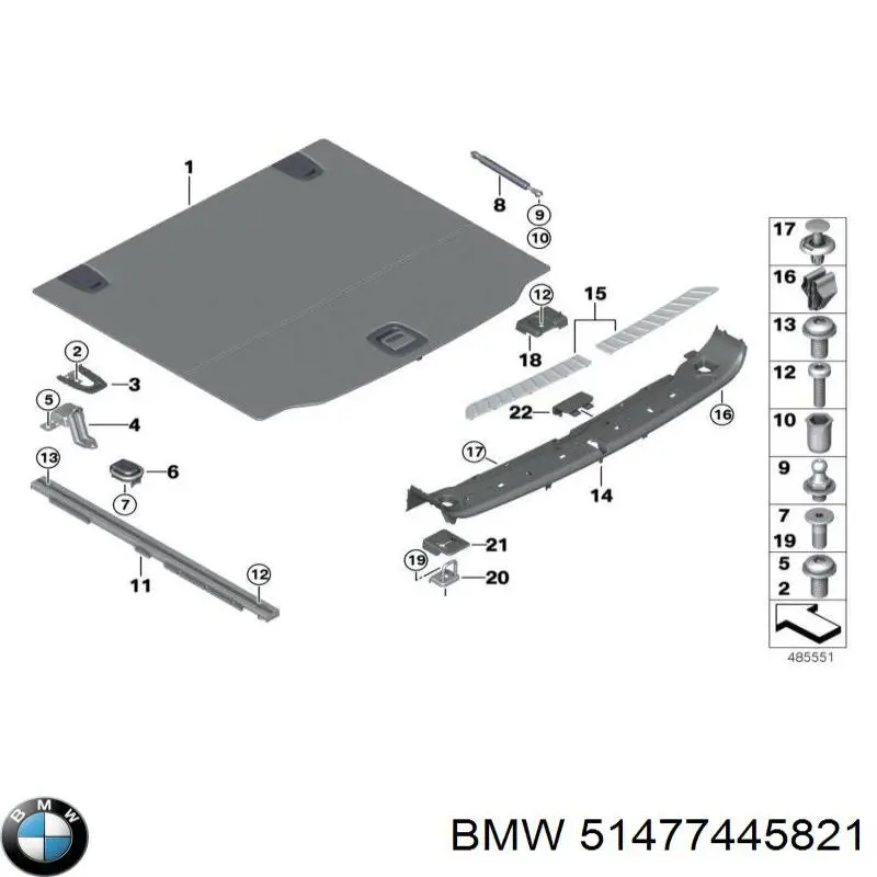 Облицювання багажного відсіку нижнє BMW 51477445821 ціна, від 101.35 USD