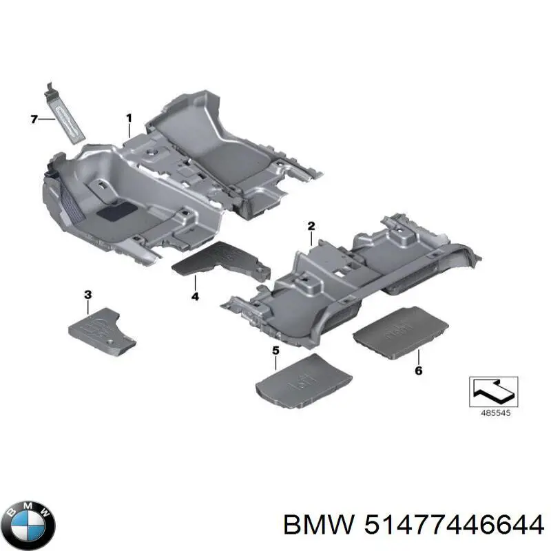 51477446644 BMW Покриття підлогове салону, переднє