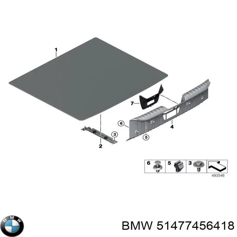 Облицювання багажного відсіку нижнє BMW 51477456418 ціна, від 208.18 USD