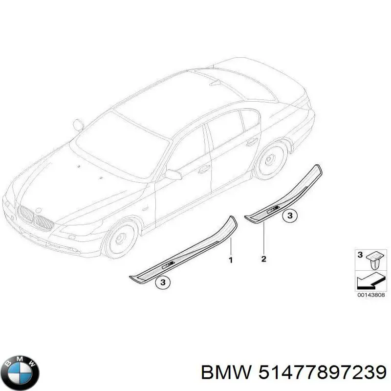 Купити 51477898821 BMW Накладка зовнішня (молдинг) порога, передня ліва